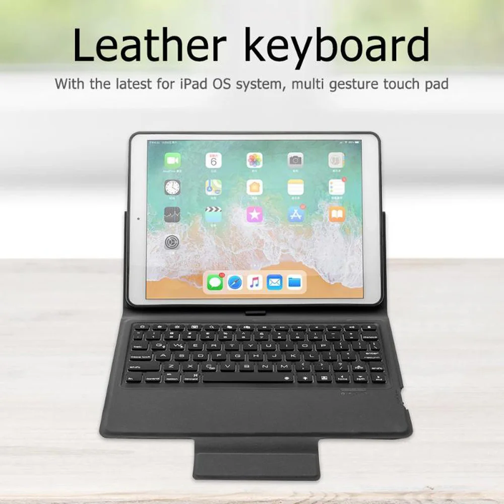 Для iPad 10,2, 7 цветов, Беспроводная Bluetooth клавиатура, кожаный чехол с подставкой, умный флип-чехол со встроенным держателем для карандашей