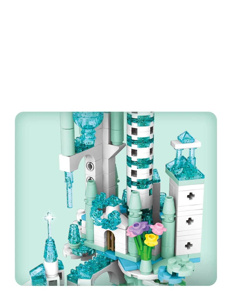 

Dream Ice Castle Princess Bricks Kits Friends Building Blocks Creativity Assemble Figures Model Construction Toys Kids Gifts