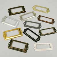 5pcs metal label holders for wood shelvesname card holder for drawer cabinet card catalog drawer pull frame