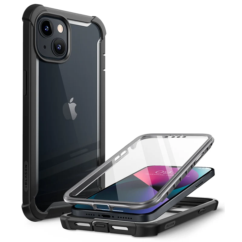 

I-BLASON For iPhone 13 Mini Case 5.4" (2021 Release) Ares Dual Layer Rugged Clear Bumper Case with Built-in Screen Protector