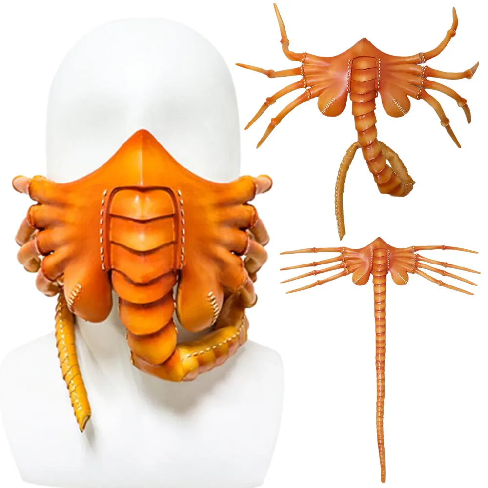 

Инопланетянин Facehugger Скорпион ужас латексная маска для косплея Хэллоуин вечеривечерние реквизит