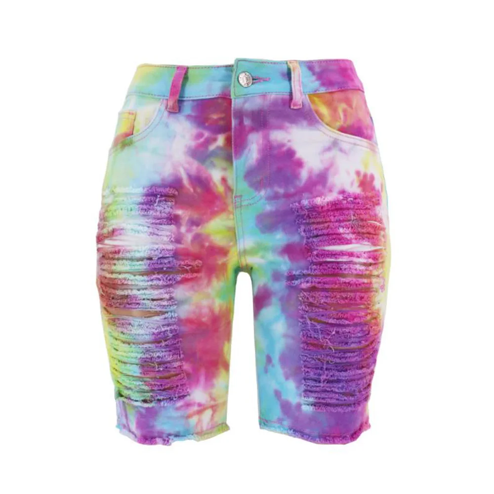 

Шорты женские рваные из денима, пикантные скинни с завышенной талией, с дырками, Эластичные Обтягивающие Бермуды