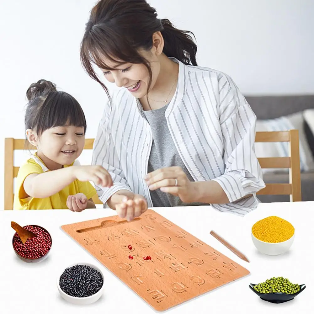 

Montessori Language Toy Wooden English Alphabet And Numbers Geometric Cognitive Writing Board Children Early Educational Toy