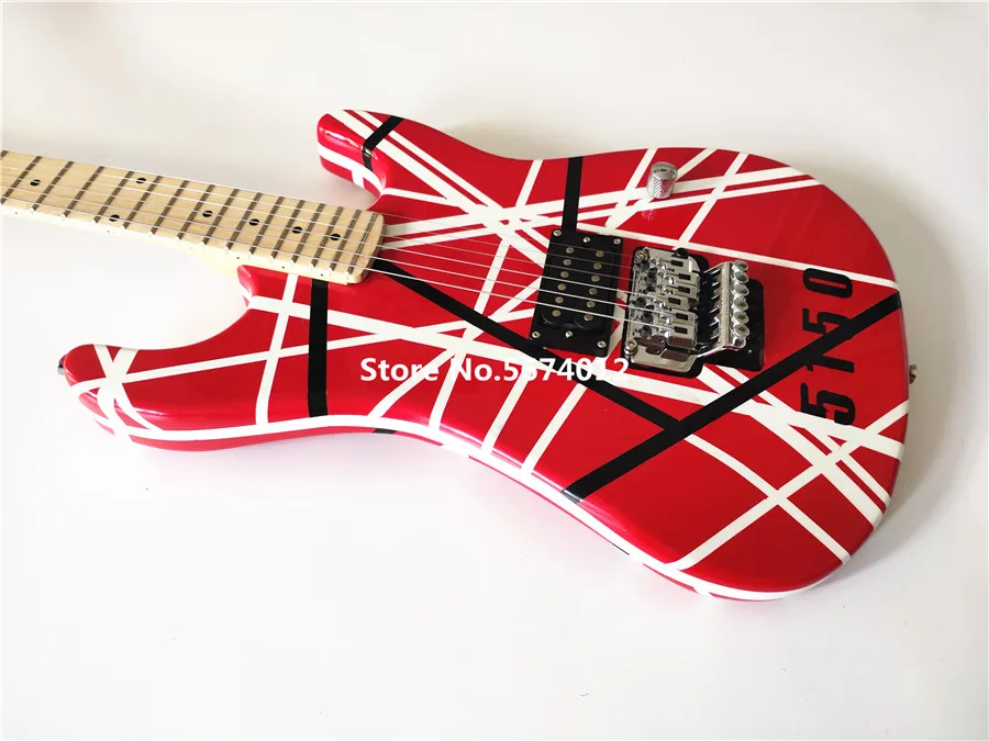 

Heritage classic black and white twill double vibrato 6 string electric guitar chrome plated accessories free shipping