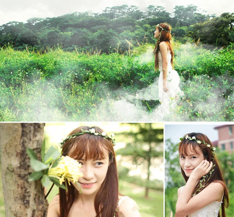 

Beach Travel Headdress Multicolor Artificial Flower Wreath SilkHead Wreath Wreath Wedding Headdress Bride Bridesmaid Head Flower