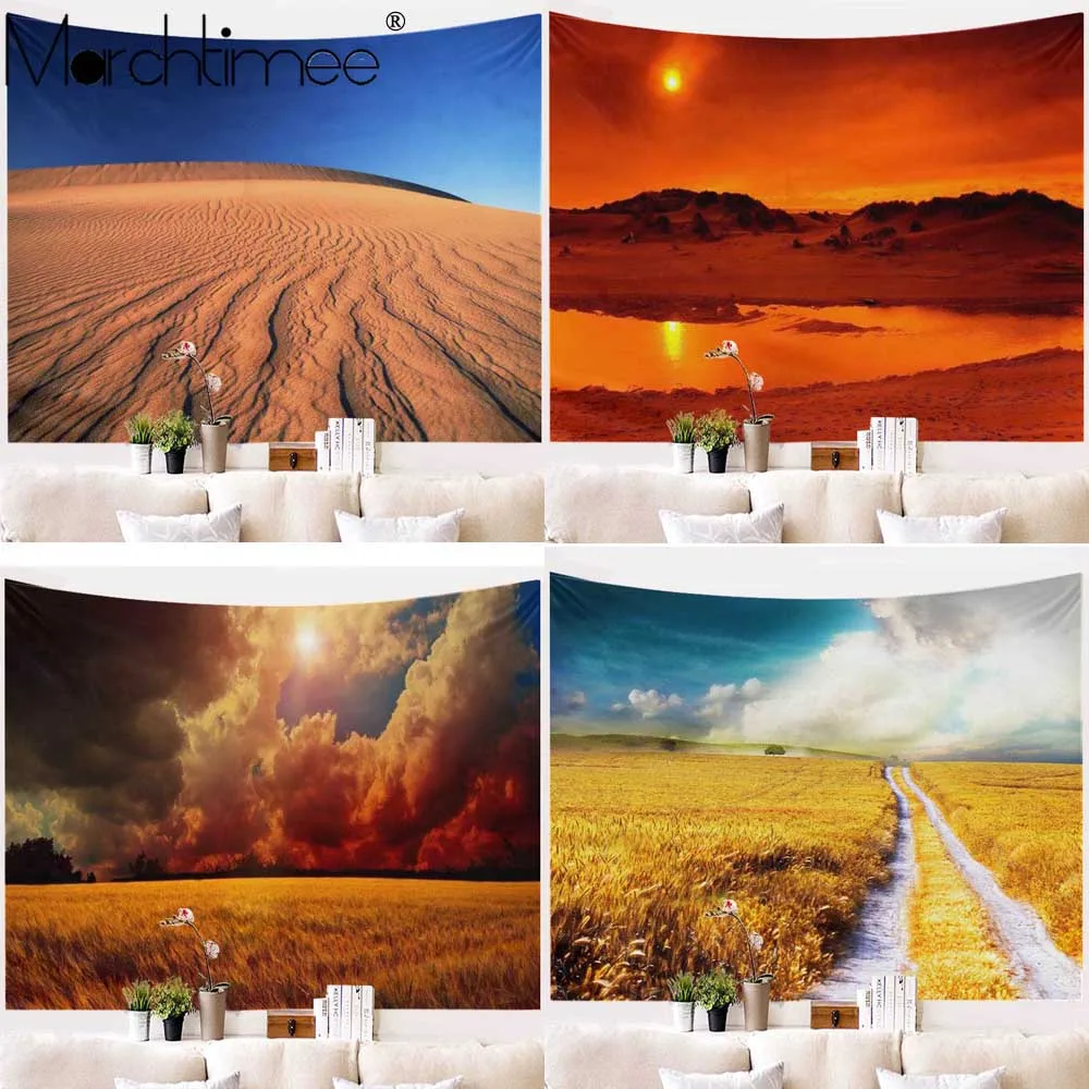 Большой Настенный гобелен с изображением красивого пшеничного поля богемные