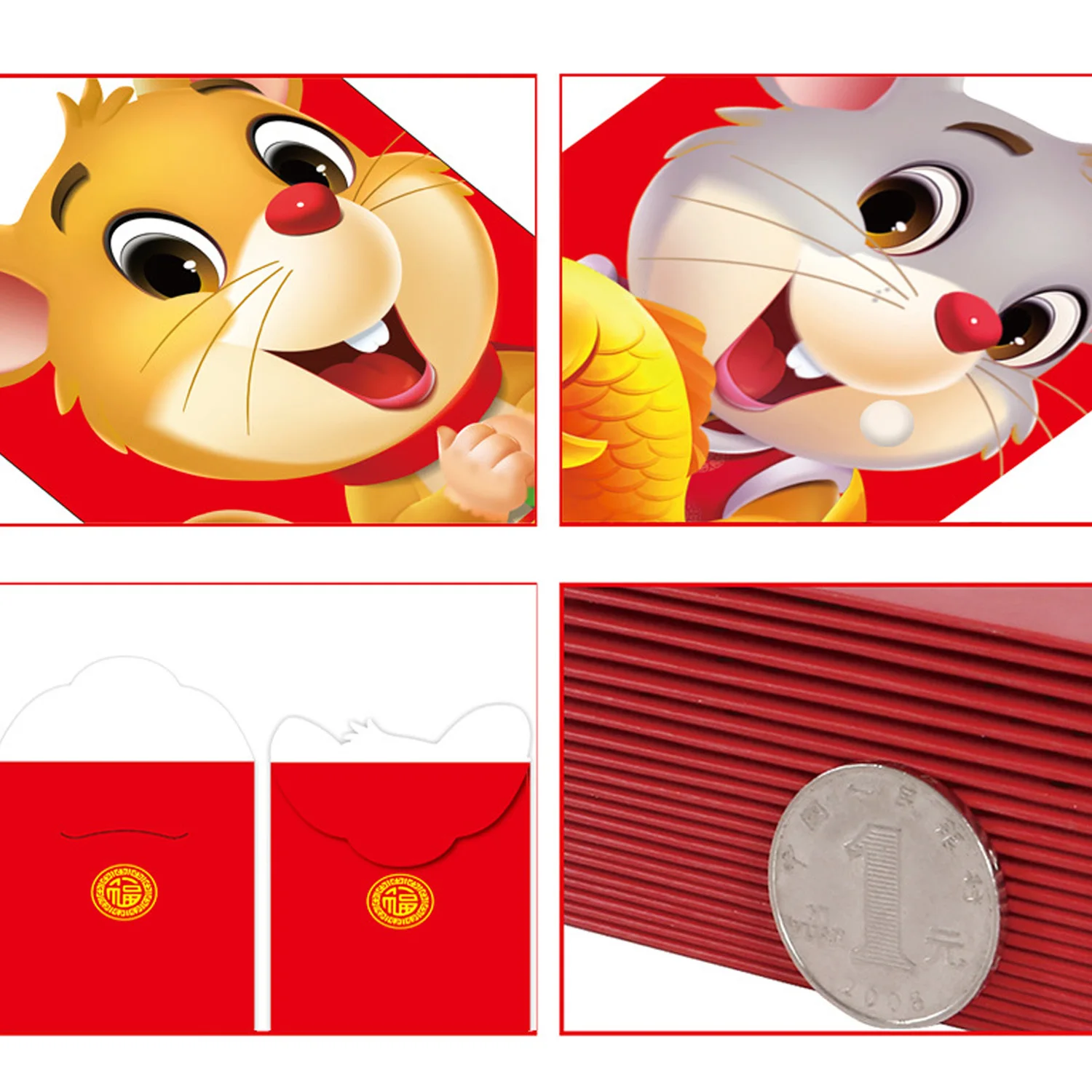 Behogar 18 шт. китайский Новый год красный конверт Lucky 2020 года бело-серые кисточки Hong Bao