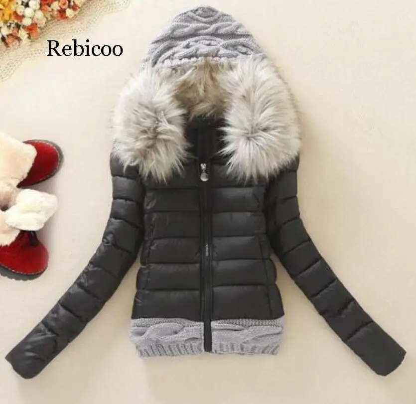 

2019 women's cotton coats warm large size fur collar hooded down cotton pad wool hat female jackets 4Xl Slim fit youth outerwear