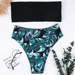 Купальник-бикини женский с цветочным принтом и эффектом пуш-апа