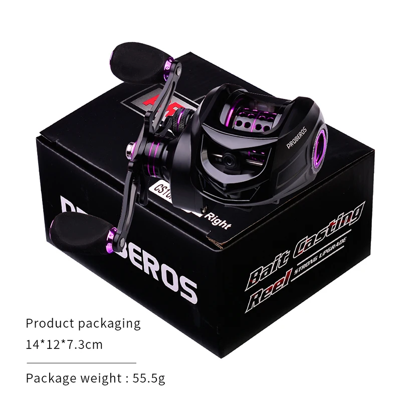 

PROBEROS Fishing Reel 7.2:1 High Speed Ultralight Baitcasting Reel Metal Spool Bait Casting Reel 12 Magnetic Brake 10KG Max Drag