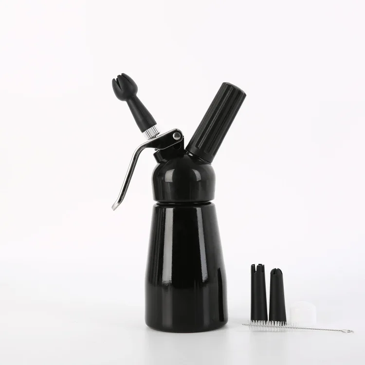 Dispensador de crema batida de 250ml, pistola con boquillas, aleaci&oacute;n de aluminio, Espumador de crema profesional en 10 colores, herramienta de decoraci&oacute;n-3