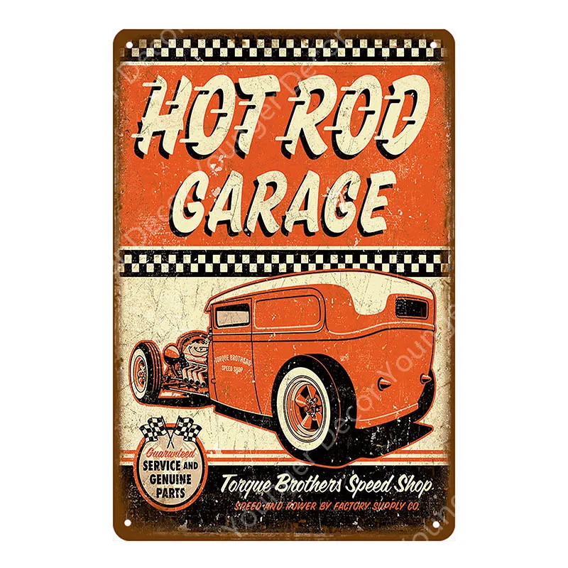 Hot Rod моторное масло металлические знаки папа гаражный Декор Автомобиль мотоциклы табличка для бара паба домашняя декоративная тарелка винтажный художественный плакат YI-054 - Цвет: YD4444I