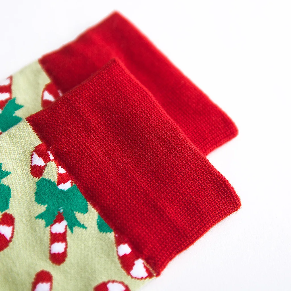 Рождественские Носки милые женские модные рождественские яркого цвета с принтом