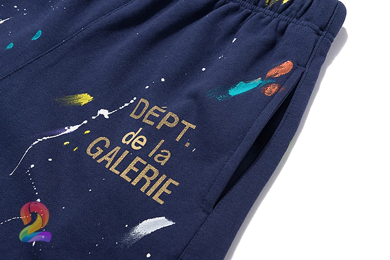 

Oversize Gallery Dept Shorts Men Women High Quality Splattered Ink Graffiti Shorts Pants Gallery Dept Casual Loose Sports Shorts