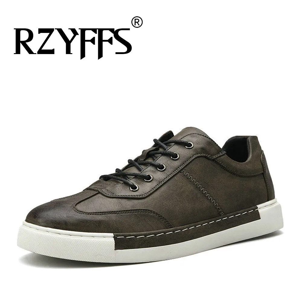 Модные брендовые новые мужские повседневные Мягкие кожаные туфли на плоской