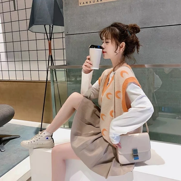 Женский вязаный жилет большого размера свободная верхняя одежда без рукавов с