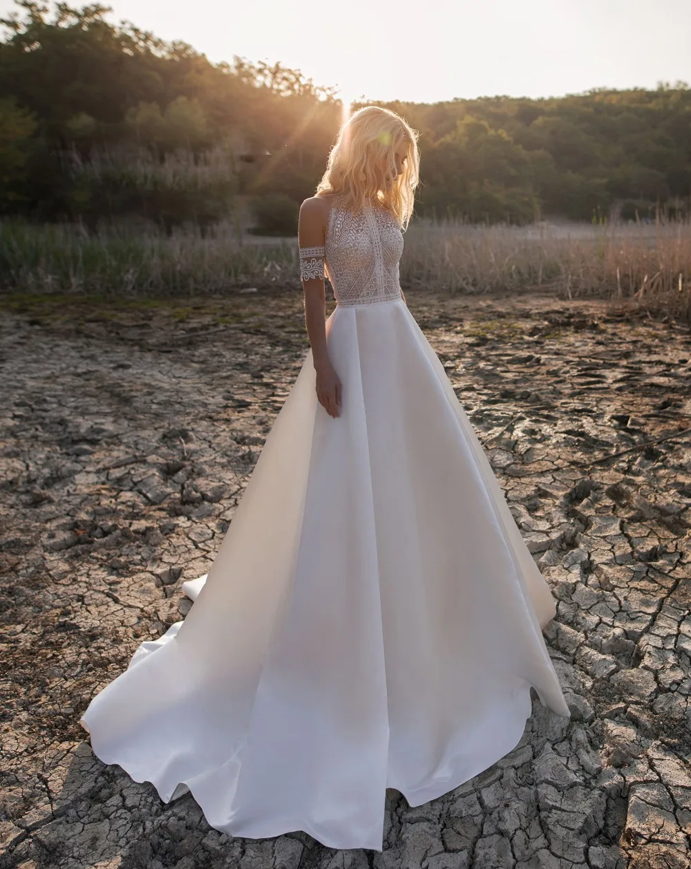 Vestido de novia богемное свадебное платье с рукавами и открытой спиной свадебное платье невесты аппликация из белого кружева свадебное платье
