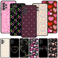 cute love heart cover for samsung galaxy a51 a71 a41 a31 a11 a01 a72 a52 a42 a32 a22 a21s a02s a12 a02 silicone case black shell