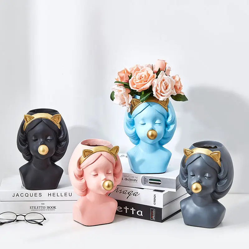 Креативная художественная портретная скульптура ваза для головы жевательная