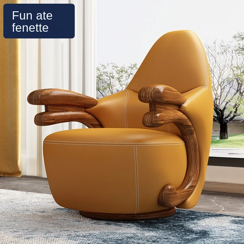 Простой скандинавский деревянный кожаный диван TT Ugyen кресло для гостиной новый