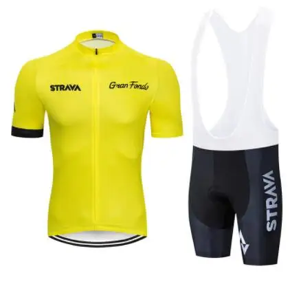 

New RED STRAVA Cycling jersey Set Summer Bicycle Clothing Maillot Ropa Ciclismo MTB Bike Clothes Sportswear Suit Cycling
