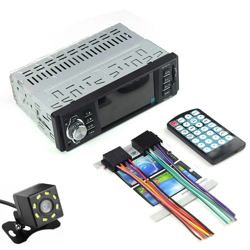 A radio-8led camera Автомагнитола Coche 1 din 4018B аудио Авто Стерео FM Bluetooth 2,0 Камера заднего вида oto teypleri сабвуфер радио - Цвет: A radio-8led camera