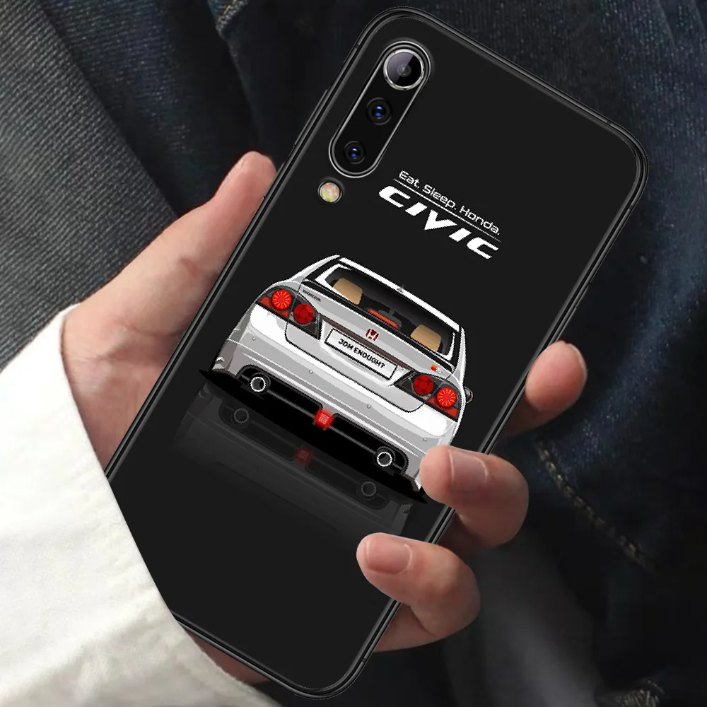 

JDM Honda Car Phone Case For XIAOMI MI Note 8 9 T 10 Pro Lite SE A2 A3 POCO X M MAX 2 3 black Etui Pretty Cover Fashion Shell