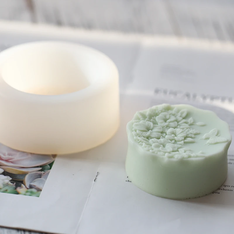 Летающая бабочка на цветочном узоре 3D мыло ручной работы силиконовая форма