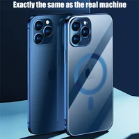 2022 New Original Official Magnetic Wireless Charging Plating Phone Case For iPhone Pro Max Mini Back Cover Accessories