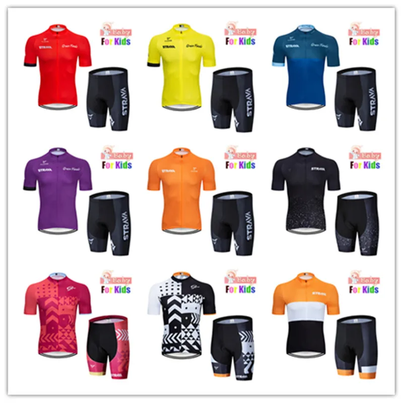 Лето 2019 Strava Велоспорт Джерси с коротким рукавом наборы велосипедный