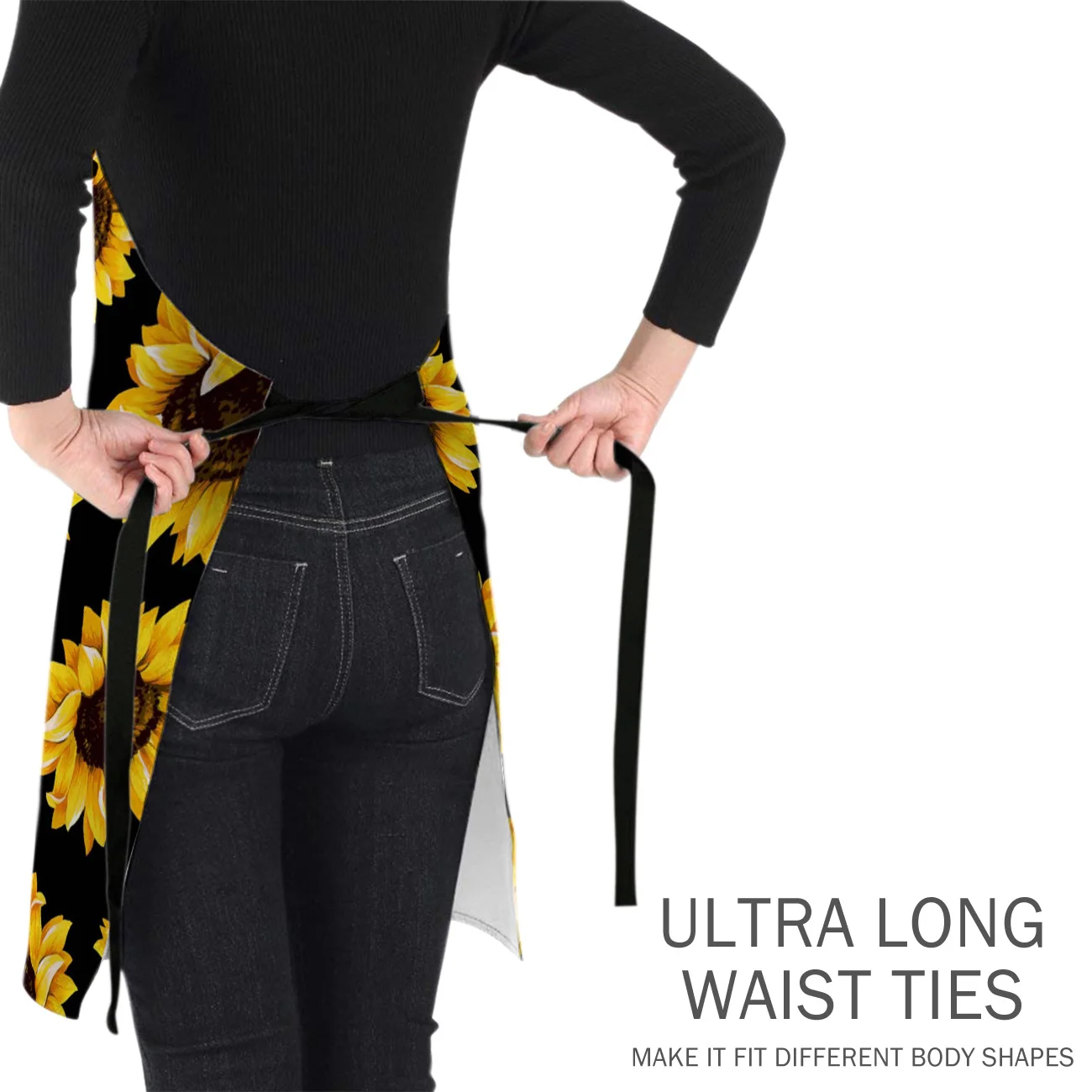 Кухонный Фартук с подсолнухами желтым цветком без рукавов фартуки для женщин и