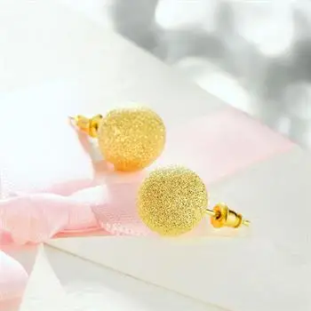 

Fashion K gold Europe and the United States hot-selling round 8MM scrub earrings AKE060-B AKE060