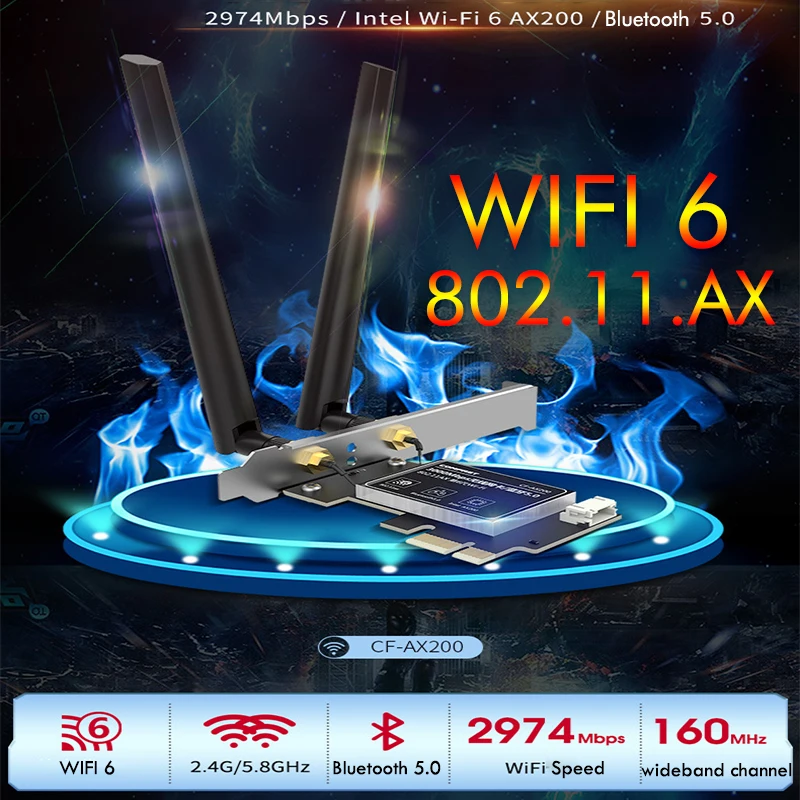 3000M PCI-E сетевая карта Киберспорт двухчастотный Bluetooth 5 0 высокого Мощность WiFi6