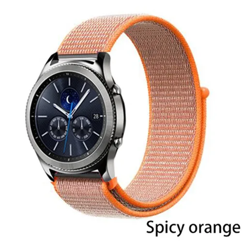 spicy orange 4 Нейлон pulseira для samsung galaxy watch 46 мм 42 мм gear S3 22 мм 20 мм Frontier классический активный ремешок huami amazfit bip huawei gt 2 - Цвет ремешка: spicy orange 4