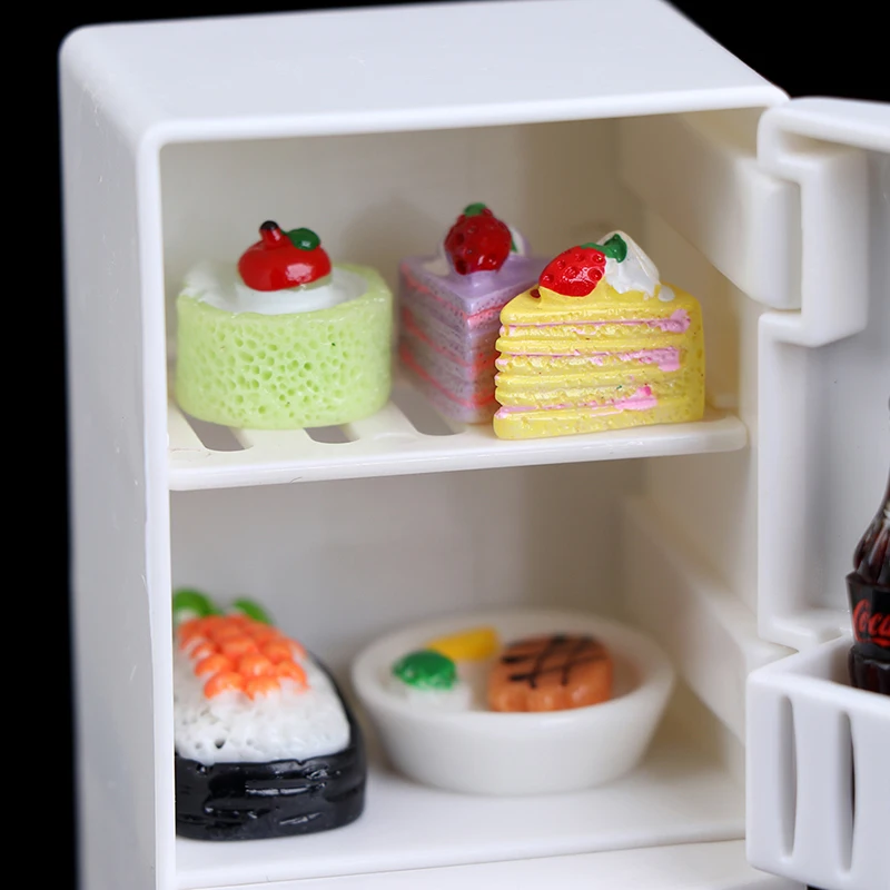 

Dollhouse Miniature Refrigerator Toys Kitchen Doll House Accessories Home Furniture Decor