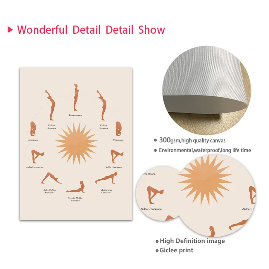 Йога солнце Здоровье Фитнес дзен настенная Картина на холсте скандинавские