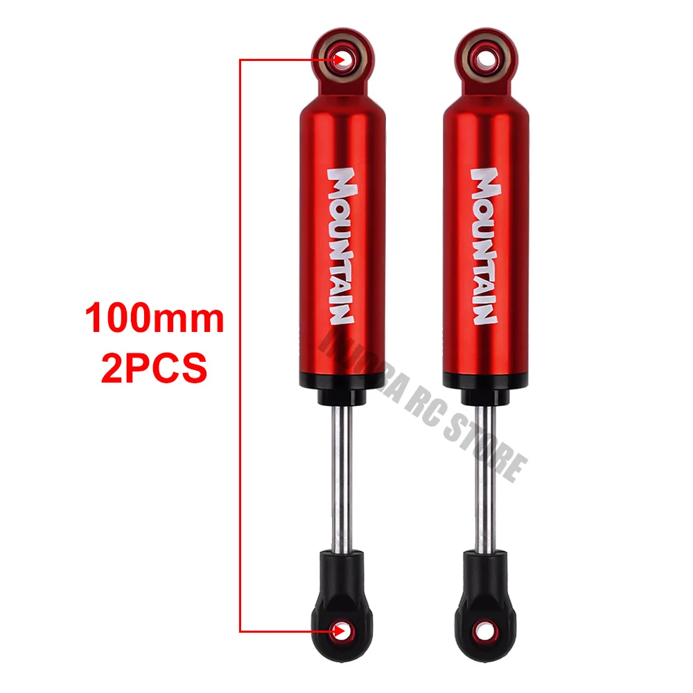 2PCS 100mm Red 2 шт. металлический амортизатор встроенный Весна 90/100/110/120 мм для 1/10 RC Рок Гусеничный и грузовик осевой SCX10 TRX-4 D90 RC Запчасти - Цвет: 2PCS 100mm Red