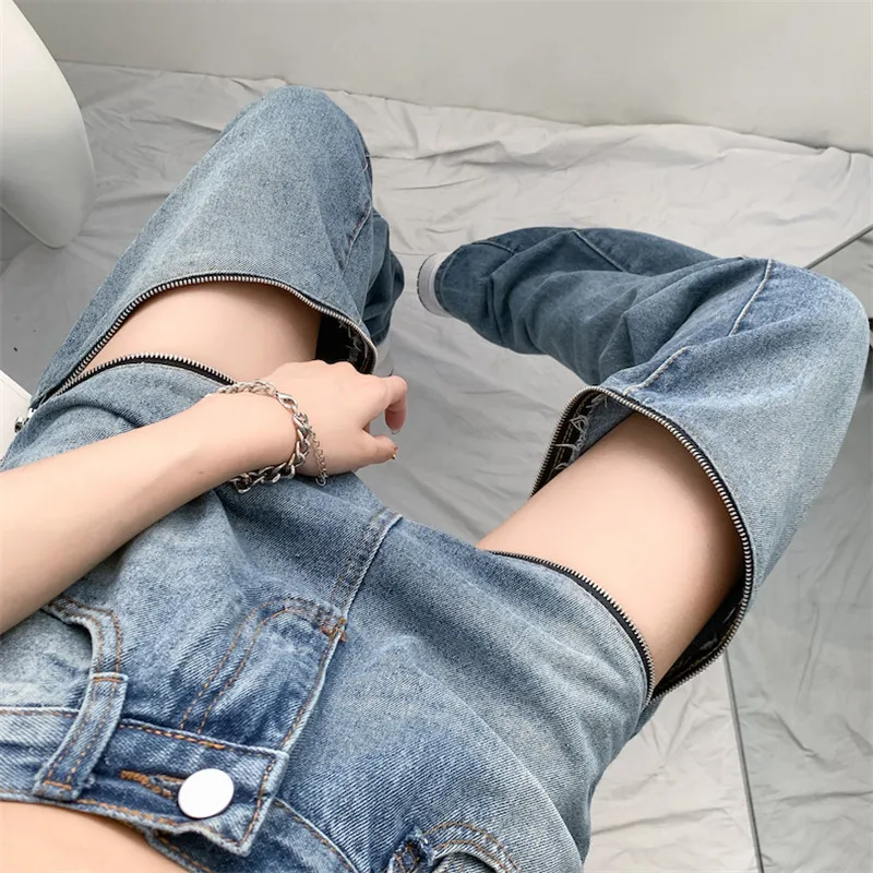 Женские съемные джинсовые брюки модные летние шорты Y2K синие офисные прямые