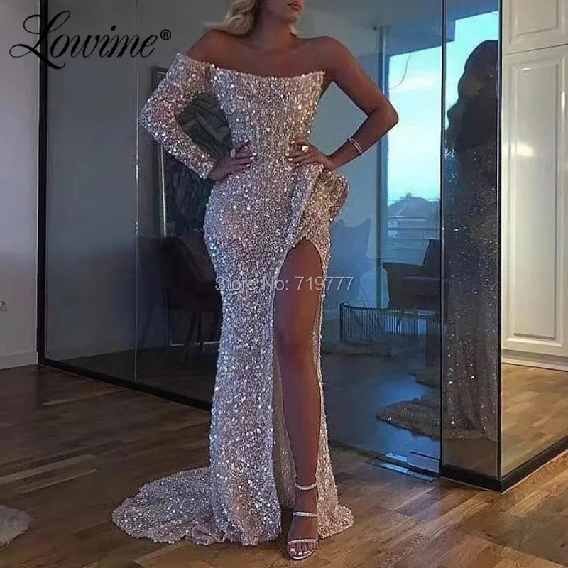 Длинные Сексуальные Выпускные платья 2020 с высоким разрезом в арабском Дубае