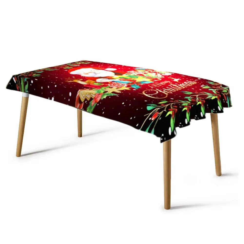 

2020 New Year Christmas Table Cloth Dinner Party Digital Printing Table Set Rectangular Tablecloth Table Cover Decorations