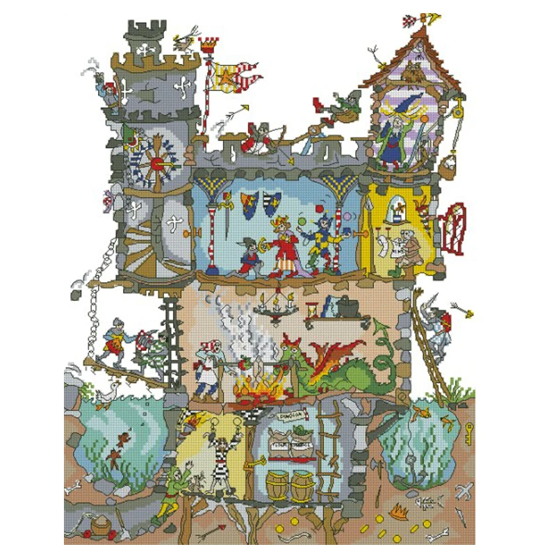 Высококачественный милый Набор для вышивки крестиком пиратский дом-лодка | Дом и