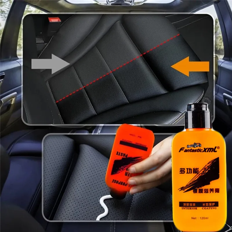 CARPRIE Car Interior Coating Polish Leather Renovated Paste Agent Cleaner Automotive Maintenance + Sponge | Автомобили и