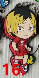 16 Горячий Аниме Haikyuu резиновый брелок для ключей ремешки редкий косплей подарок - Цвет: 16