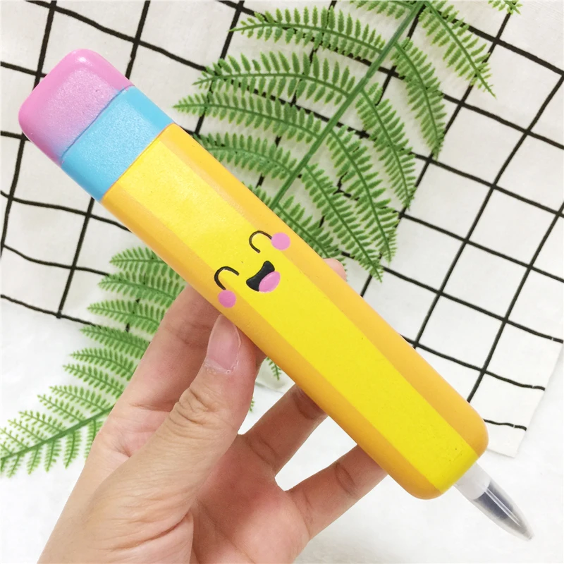Pencil Мягкий Единорог, кот, мороженое, панда, булочка, ручка, колпачок, канцелярский держатель для карандашей, топперы, медленно поднимающиеся, сжимаются, подарок на день детей, игрушка - Цвет: Pencil