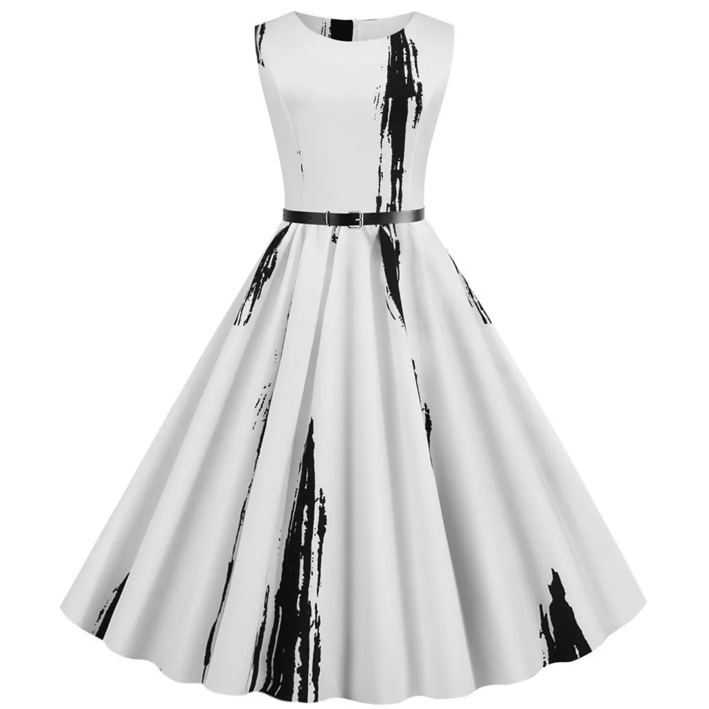 Женский летний сарафан с винтажным принтом сексуальное вечернее платье без