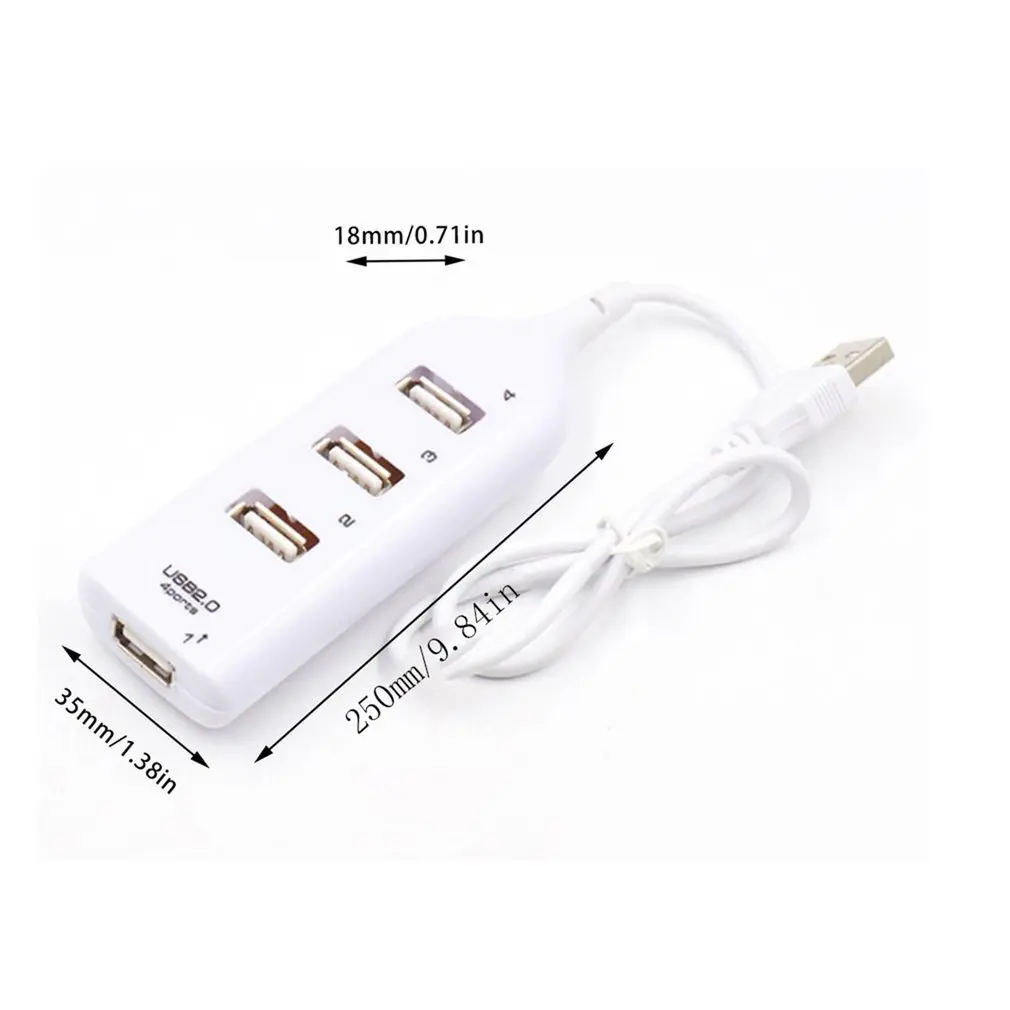 

USB 2.0 High Speed 4 Ports Splitter Usb Hub Adapter for PC Laptop Computer Receiver Computer Peripherals Accessories