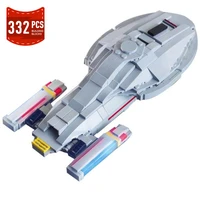 moc star treks voyagered spaceship movie series building blocks assembly spacecraft military battle educational boys toy gift