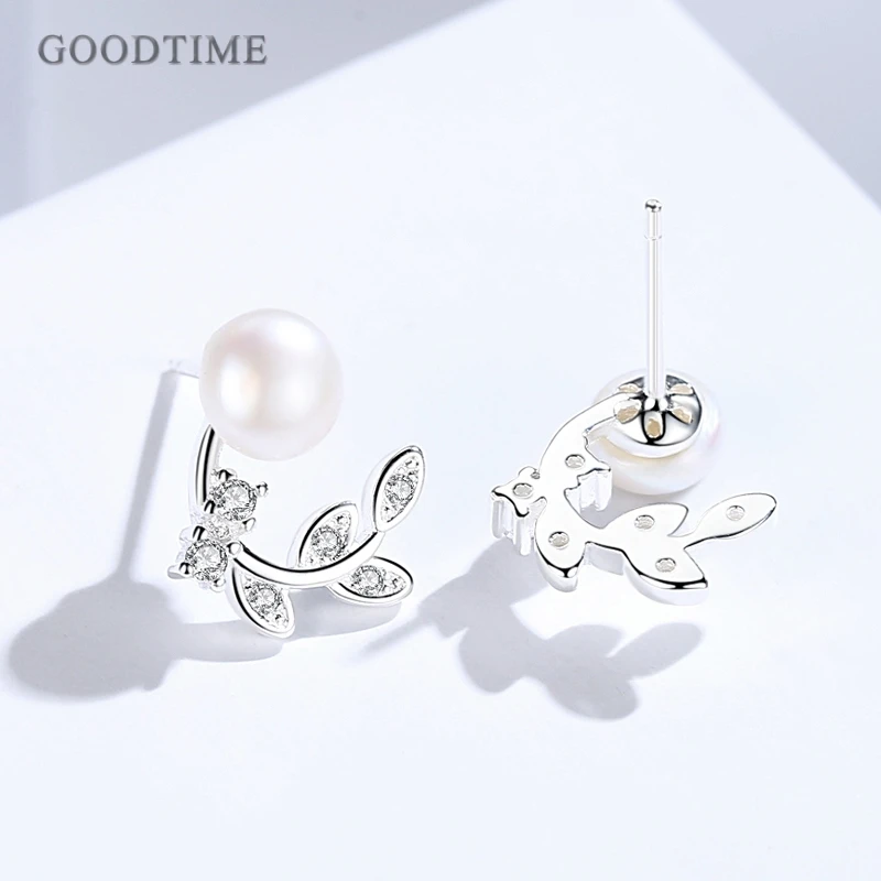 Женские серьги из серебра 925 пробы с натуральным пресноводным жемчугом |