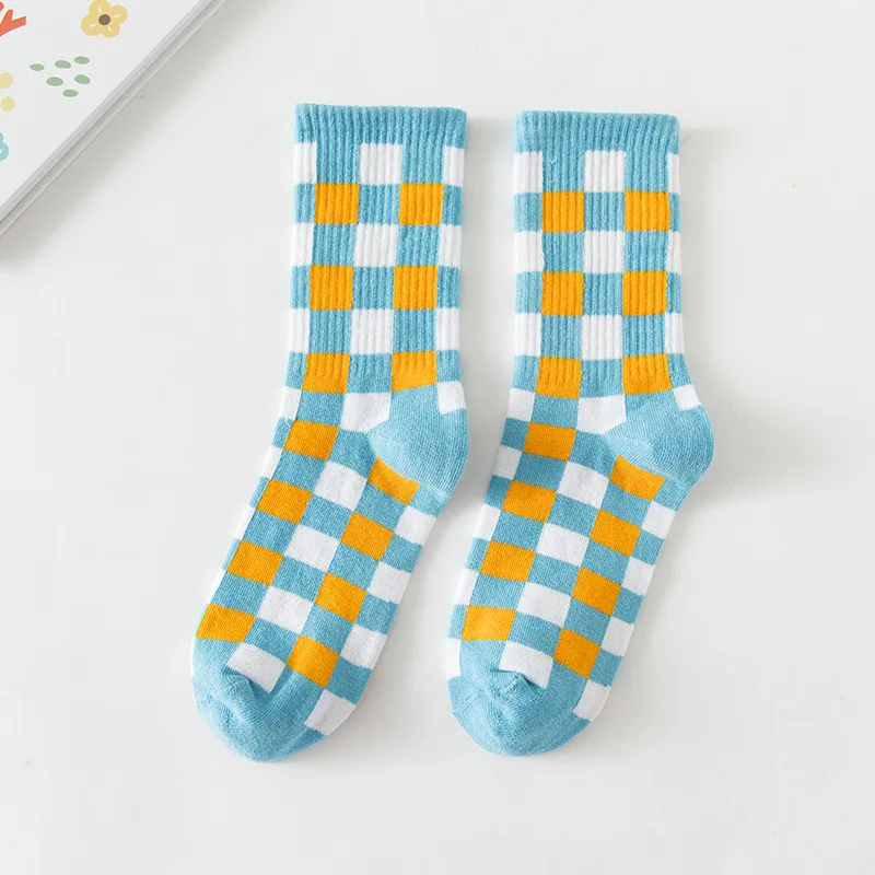 Модные хлопковые носки для взрослых с рисунком голубого неба черного белого