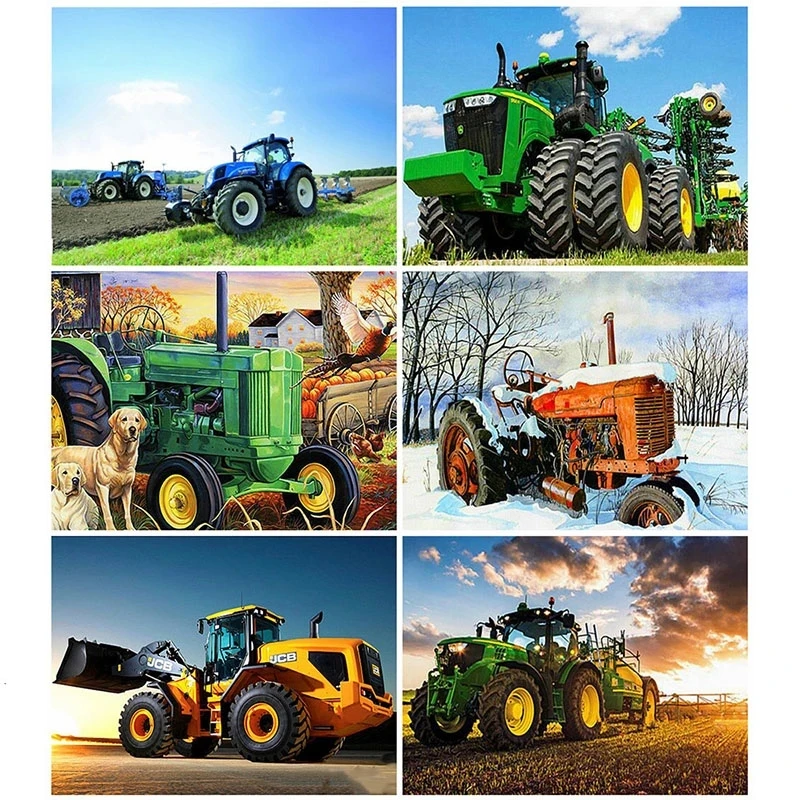 

Полноразмерная/круглая Алмазная 5D картина ARMYQZ, трактор, ферма, вышивка крестиком, украшение для дома, подарок